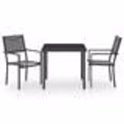 vidaXL Mobilier de salle à manger d'extérieur 3 pcs Acier - TU