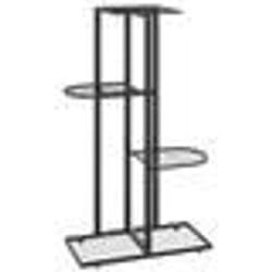 vidaXL Support pour plantes 4 niveaux 43x22x76 cm Noir Métal - TU