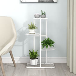 Vidaxl - Support pour plantes 4 niveaux 43x22x76 cm Blanc Métal