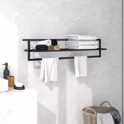 Ce porte-serviettes est un supplément pratique et décoratif à votre salle de bain. Le porte-serviettes est fabriqué en fer ro ...
