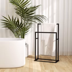 Ce porte-serviette est un supplément pratique ainsi que décoratif à votre salle de bain. Le porte-serviette sur pied est fabr ...