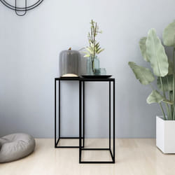 Vidaxl - Tables d'appoint 2 pcs Noir Acier