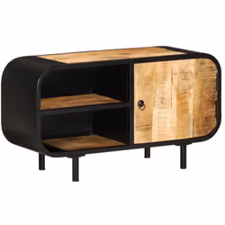 Ce meuble TV en bois de style industriel dégage un charme vintage et est un supplément intemporel à votre maison. Le meuble T ...