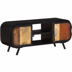 Ce meuble TV en bois de style industriel dégage un charme vintage et est un supplément intemporel à votre maison. Le meuble T ...