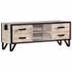 vidaXL Meuble TV 110x30x41 cm Bois d'acacia massif - TU