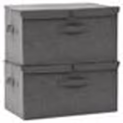 vidaXL Boîtes de rangement 2 pcs Tissu 50x30x25 cm Anthracite - TU
