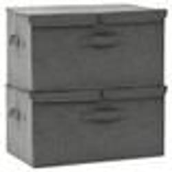 vidaXL Boîtes de rangement 2 pcs Tissu 50x30x25 cm Anthracite - TU