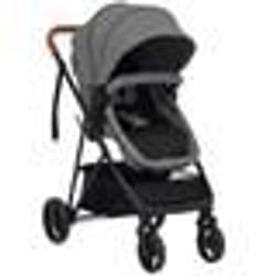 vidaXL Poussette pour bébé 2-en-1 Gris clair et noir Acier
