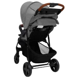 vidaXL Poussette pour bébé 2-en-1 Gris clair Acier - TU