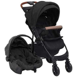 vidaXL Poussette pour bébé 3-en-1 Anthracite Acier - TU
