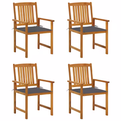 VidaXL 3078151, Terrace, Siège rembourré, Bois d'acacia, Anthracite, Polyester, 610 mm