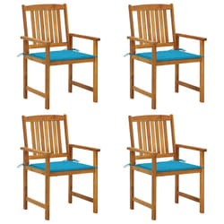 VidaXL 3078155 chaise d'extérieur Terrace Siège rembourré Bois d'acacia Bleu
