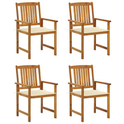 VidaXL 3078168 chaise d'extérieur Terrace Siège rembourré Bois d'acacia Crème