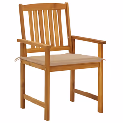 VidaXL 3078169 chaise d'extérieur Terrace Siège rembourré Bois d'acacia Beige - Vue supplémentaire 2