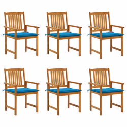 VidaXL 3078170, Terrace, Siège rembourré, Bois d'acacia, Bleu, Polyester, 610 mm