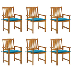 VidaXL 3078170 chaise d'extérieur Terrace Siège rembourré Bois d'acacia Bleu