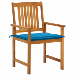 VidaXL 3078170 chaise d'extérieur Terrace Siège rembourré Bois d'acacia Bleu