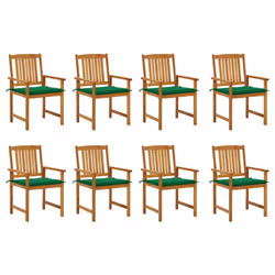 VidaXL 3078171, Terrace, Siège rembourré, Bois d'acacia, Vert, Polyester, 610 mm