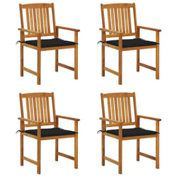 VidaXL 3078173 chaise d'extérieur Terrace Siège rembourré Bois d'acacia Noir