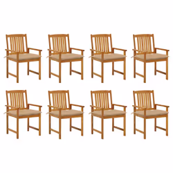 VidaXL 3078184, Terrace, Siège rembourré, Bois d'acacia, Beige, Polyester, 610 mm