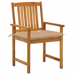 VidaXL 3078184 chaise d'extérieur Terrace Siège rembourré Bois d'acacia Beige