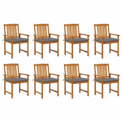 VidaXL 3078194, Terrace, Siège rembourré, Bois d'acacia, Gris, Polyester, 610 mm