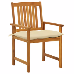 VidaXL 3078195 chaise d'extérieur Terrace Siège rembourré Bois d'acacia Crème, Blanc - Vue supplémentaire 2