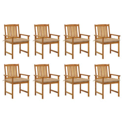 VidaXL 3078196 chaise d'extérieur Terrace Siège rembourré Bois d'acacia Beige