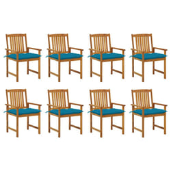 VidaXL 3078197 chaise d'extérieur Terrace Siège rembourré Bois d'acacia Bleu