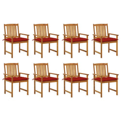 VidaXL 3078199 chaise d'extérieur Terrace Siège rembourré Bois d'acacia Rouge