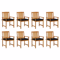 VidaXL 3078200, Terrace, Siège rembourré, Bois d'acacia, Noir, Polyester, 610 mm
