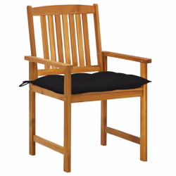 VidaXL 3078200 chaise d'extérieur Terrace Siège rembourré Bois d'acacia Noir