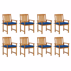 VidaXL 3078203, Terrace, Siège rembourré, Bois d'acacia, Bleu, Polyester, 610 mm