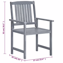VidaXL 3078206 chaise d'extérieur Terrace Bois d'acacia Gris - Vue supplémentaire 8