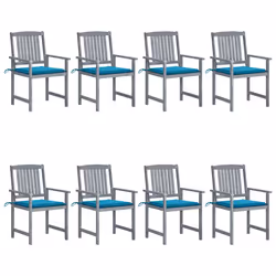 VidaXL 3078226, Terrace, Siège rembourré, Bois d'acacia, Bleu, Polyester, 610 mm