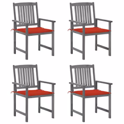 VidaXL 3078228, Terrace, Siège rembourré, Bois d'acacia, Rouge, Polyester, 610 mm