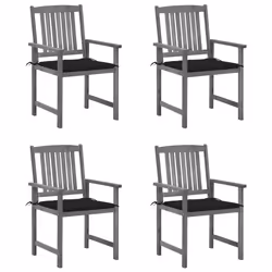 VidaXL 3078229, Terrace, Siège rembourré, Bois d'acacia, Noir, Polyester, 610 mm