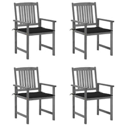 VidaXL 3078229 chaise d'extérieur Terrace Siège rembourré Bois d'acacia Noir