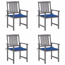 VidaXL 3078232, Terrace, Siège rembourré, Bois d'acacia, Bleu, Polyester, 610 mm