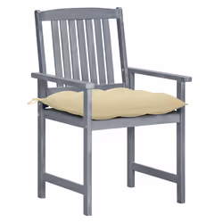VidaXL 3078251 chaise d'extérieur Terrace Siège rembourré Bois d'acacia Crème, Blanc - Vue supplémentaire 2