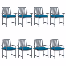 VidaXL 3078253, Terrace, Siège rembourré, Bois d'acacia, Bleu, Polyester, 610 mm