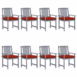VidaXL 3078255, Terrace, Siège rembourré, Bois d'acacia, Rouge, Polyester, 610 mm