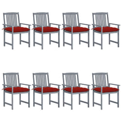 VidaXL 3078255 chaise d'extérieur Terrace Siège rembourré Bois d'acacia Rouge