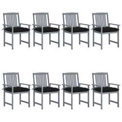 VidaXL 3078256 chaise d'extérieur Terrace Siège rembourré Bois d'acacia Noir