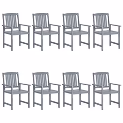 VidaXL 3078256 chaise d'extérieur Terrace Siège rembourré Bois d'acacia Noir