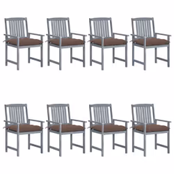 VidaXL 3078257, Terrace, Siège rembourré, Bois d'acacia, Taupe, Polyester, 610 mm