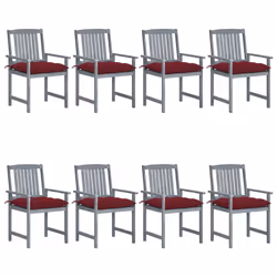 VidaXL 3078258, Terrace, Siège rembourré, Bois d'acacia, Rouge, Polyester, 610 mm
