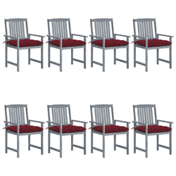 VidaXL 3078258 chaise d'extérieur Terrace Siège rembourré Bois d'acacia Rouge