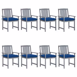 VidaXL 3078259, Terrace, Siège rembourré, Bois d'acacia, Bleu, Polyester, 610 mm