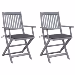 VidaXL 3078262, Terrace, Siège rembourré, Bois d'acacia, Anthracite, Polyester, 540 mm